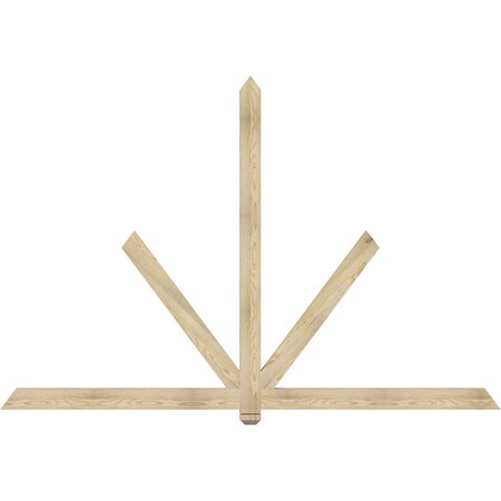 Ekena Millwork Kennewick Rough Sawn Timber Gable Bracket, Douglas Fir, 96"W x 64"H x 2"D x 4"F, 16/12 Pitch GBW096X64X0204KEN00RDF